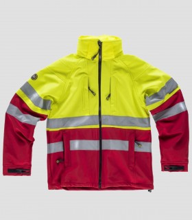 Chaqueta Workshell Alta visibilidad Rojo y Amarillo
