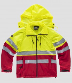 Chaqueta Workshell Alta visibilidad Rojo y Amarillo
