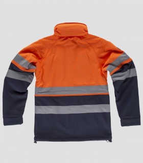 Chaqueta Workshell Alta visibilidad Marino y Naranja