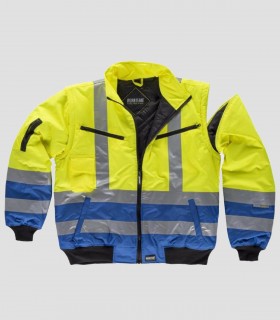 Piloto acolchada Alta visibilidad Azulina y Amarillo