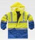 Parka acolchada Alta visibilidad Azulina y Amarillo