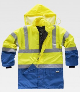 Parka acolchada Alta visibilidad Azulina y Amarillo