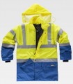 Parka acolchada Alta visibilidad Azulina y Amarillo