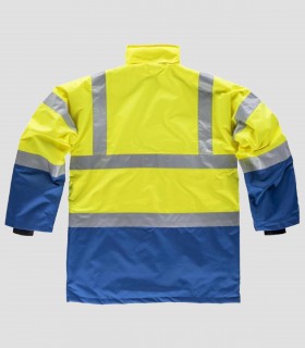 Parka acolchada Alta visibilidad Azulina y Amarillo
