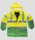 Parka acolchada Alta visibilidad Verde y Amarillo