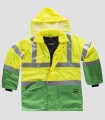Parka acolchada Alta visibilidad Verde y Amarillo