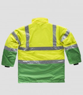 Parka acolchada Alta visibilidad Verde y Amarillo