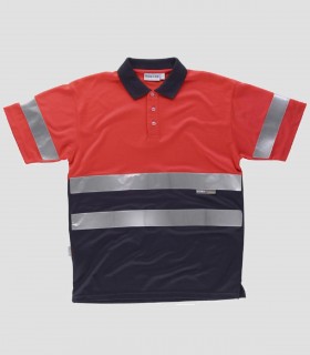 Polo Alta visibilidad Rojo y Marino