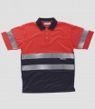 Polo Alta visibilidad Rojo y Marino