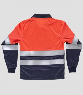 Polo manga larga Alta visibilidad Rojo y Marino