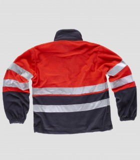 Chaqueta Polar Alta visibilidad Rojo y Marino