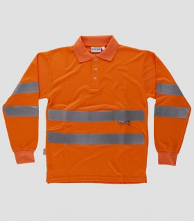 Polo manga larga Alta visibilidad Naranja