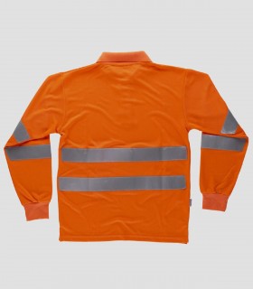 Polo manga larga Alta visibilidad Naranja