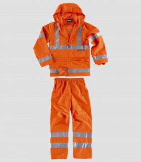 Traje de agua impermeable Alta visibilidad Naranja