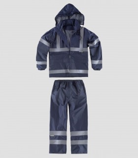 Traje de agua impermeable Marino con cintas reflectantes