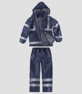 Traje de agua impermeable Marino con cintas reflectantes