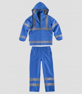 Traje de agua impermeable Azulina con cintas reflectantes