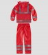 Traje de agua impermeable Alta visibilidad Rojo