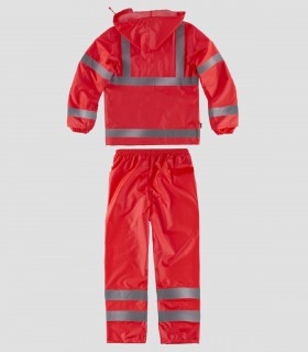 Traje de agua impermeable Alta visibilidad Rojo