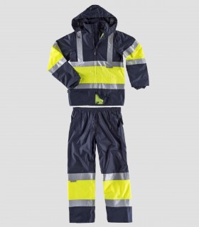 Traje de agua impermeable Alta visibilidad Marino y Amarillo