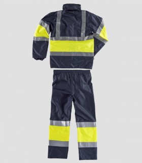 Traje de agua impermeable Alta visibilidad Marino y Amarillo