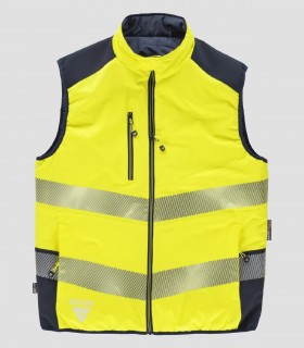 Chaleco reversible acolchado Alta visibilidad Marino y Amarillo