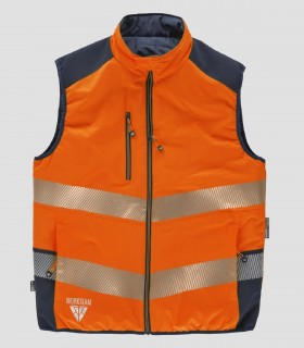 Chaleco reversible acolchado Alta visibilidad Marino y Naranja