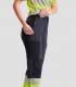 Pantalón elástico Alta visibilidad Gris, Negro y Amarillo