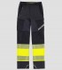 Pantalón elástico Alta visibilidad Gris, Negro y Amarillo