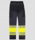 Pantalón elástico Alta visibilidad Gris, Negro y Amarillo
