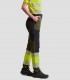 Pantalón elástico Alta visibilidad Verde oscuro, Negro y Amarillo