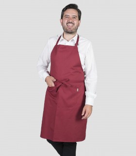 Delantal con peto Burdeos