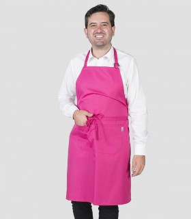 Delantal con peto Fucsia
