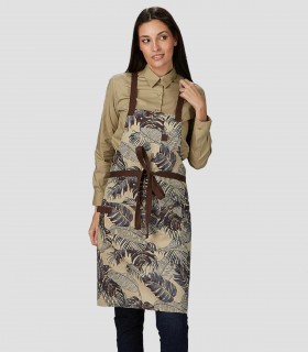 Delantal con peto estampado Flores Marino