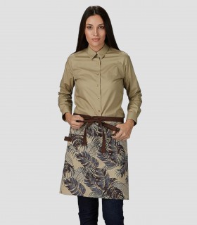 Delantal corto estampado Flores Marino