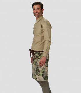 Delantal corto estampado Flores Verde