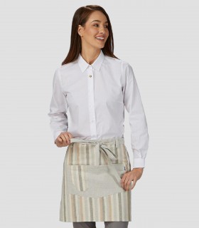 Delantal corto Rayas Gris claro