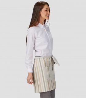 Delantal corto Rayas Gris claro