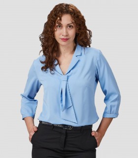 Blusa mujer Cuello Lazo Flavia Celeste