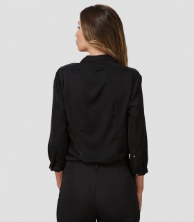 Blusa mujer Cuello Lazo Flavia Negra