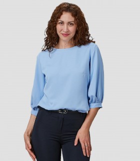 Blusa mujer manga rizada Rosanna Celeste