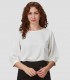 Blusa mujer manga rizada Rosanna Blanco