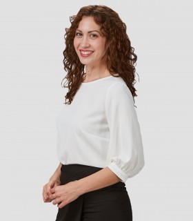 Blusa mujer manga rizada Rosanna Blanco