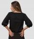 Blusa mujer manga rizada Rosanna Negra