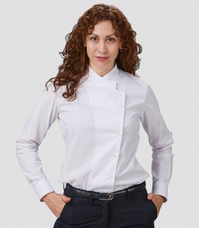 Camisa mujer cuello cocinero Angélica Blanco