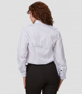 Camisa mujer cuello Mao Elastan Red Line Blanca