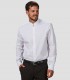 Camisa hombre cuello Mao Elastan Red Line Blanca