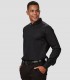 Camisa hombre cuello Mao Elastan Red Line Negra