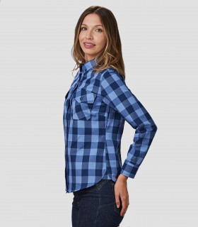 Camisa mujer Alice Cuadro Celeste-Marino