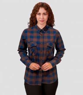Camisa mujer Alice Cuadro Marrón-Marino